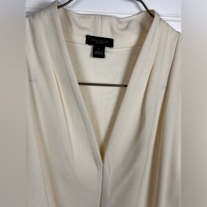 Ann Taylor Soft Cream V-Neck Blouse